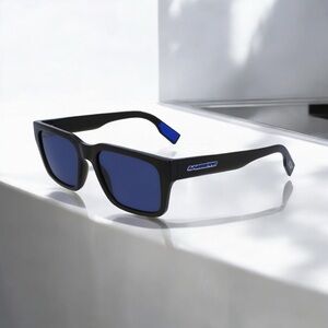 LACOSTE CLASSIC SQUARE SUNGLASSES  DARK GREY WITH BLUE UV LENSES NEW WITH TAGS